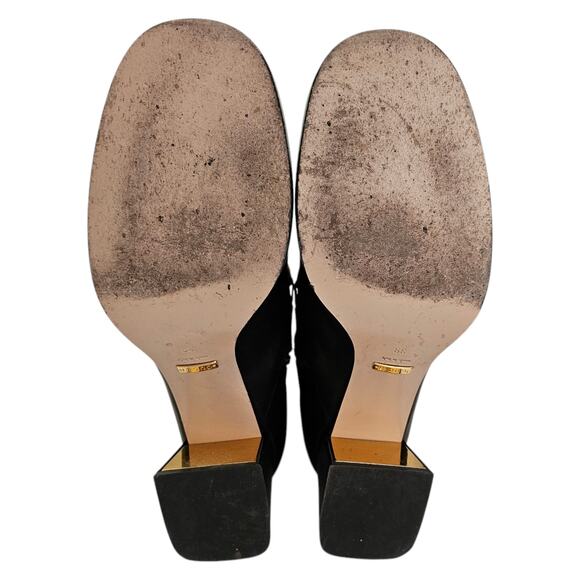 Gucci Baby Horsebit Sock Ankle Boot Size 39 US 9 Black Leather Block Heel Zip Up - Picture 10 of 11